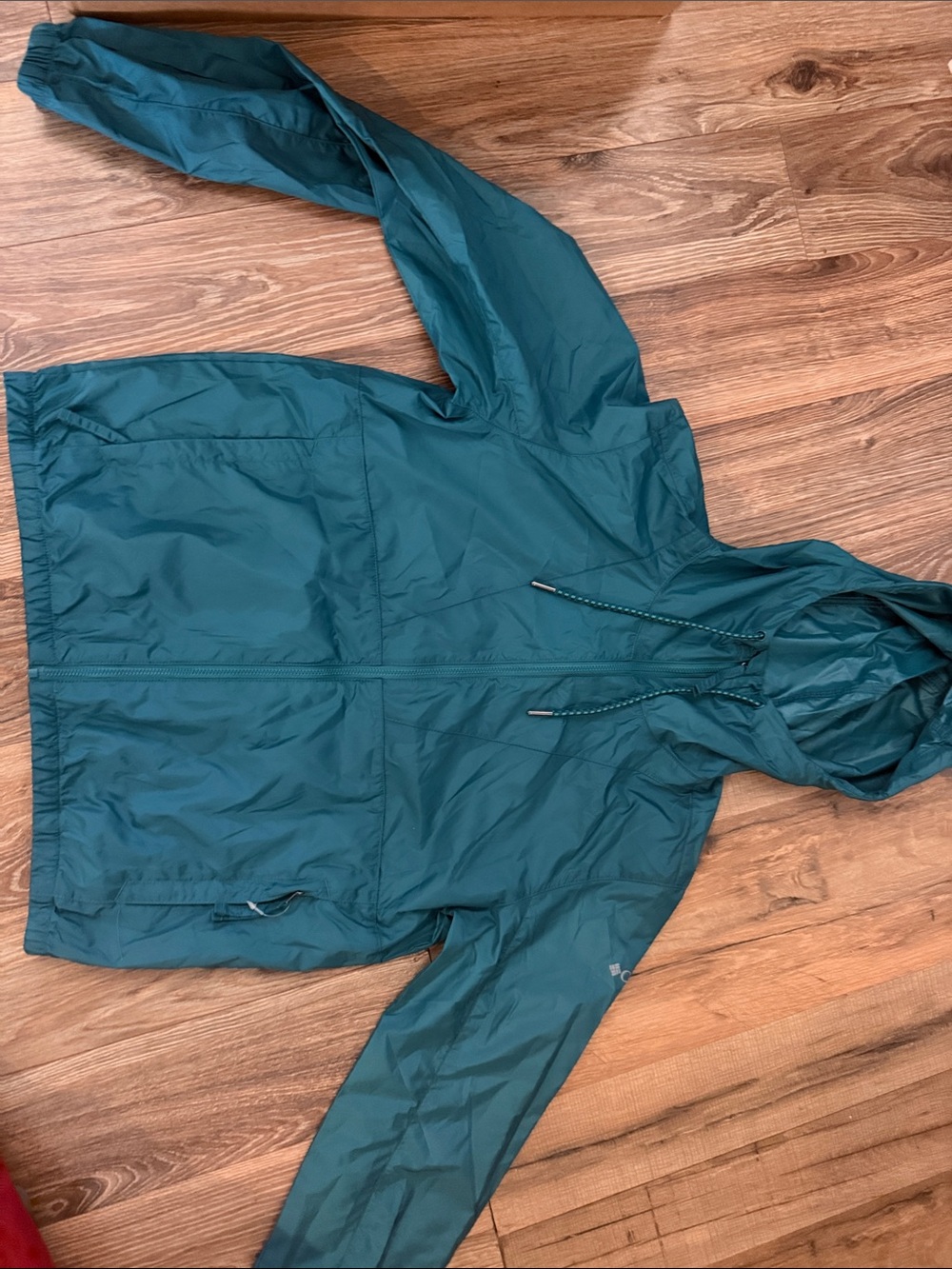 Columbia Teal Hooded Rain Jacket